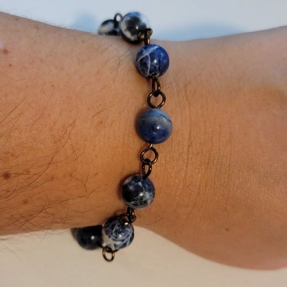 Handmade Sodalite Bead Bracelet – Natural Gemstone Jewelry - Picture 2 of 4